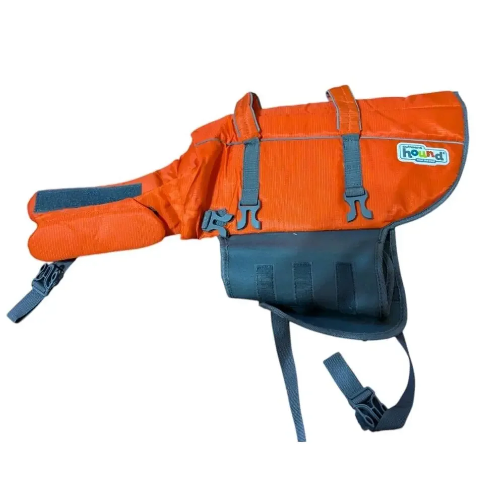 Outward Hound Granby Splash Dog Life Jacket Orange Large Water Safety Swimming